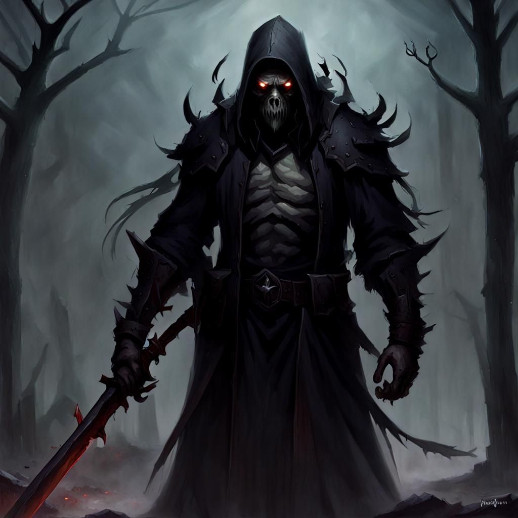 Grimdark Fantasy Landscape in Dark Gothic Style