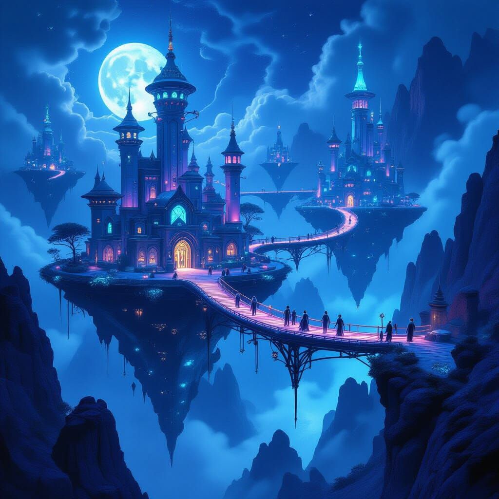 Ethereal Martian City of Floating Islands