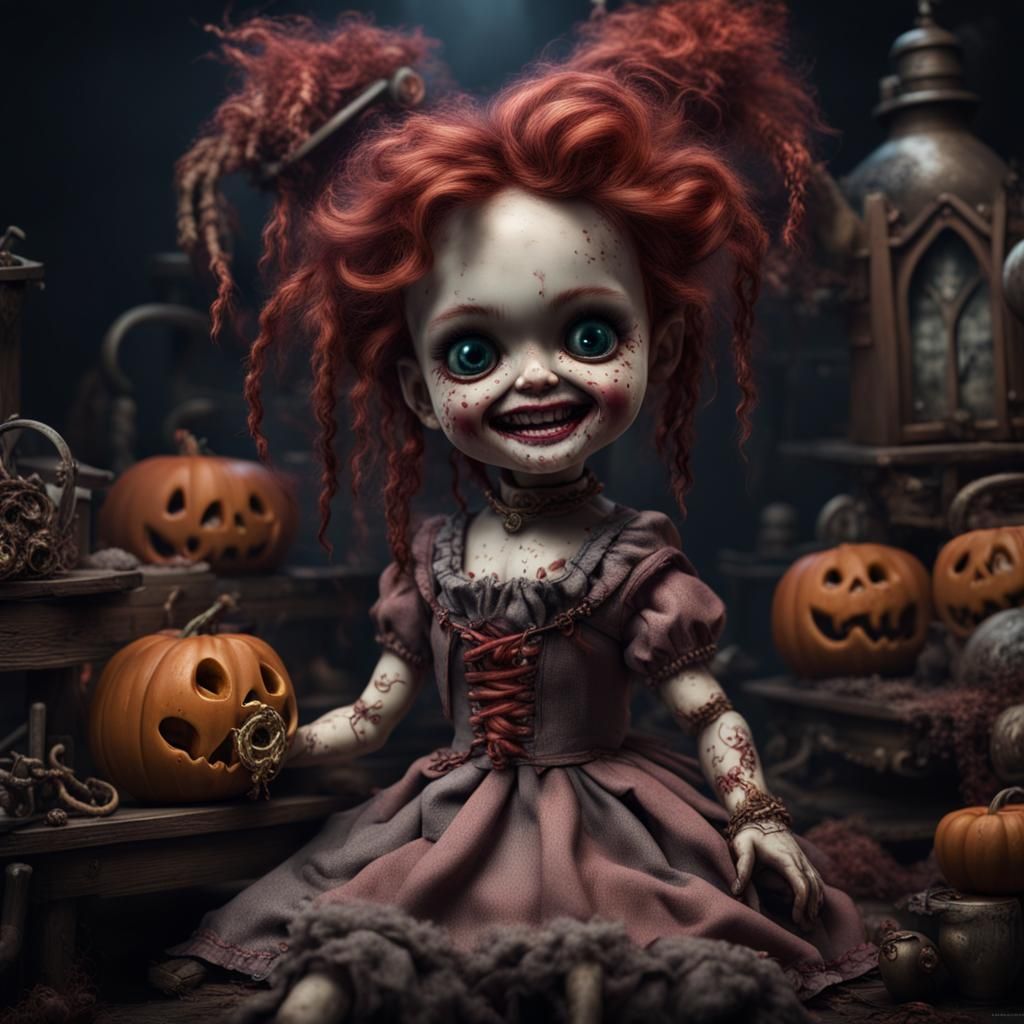 Ethereal Fantasy Portrait of a Mysterious Doll with an Enigm...