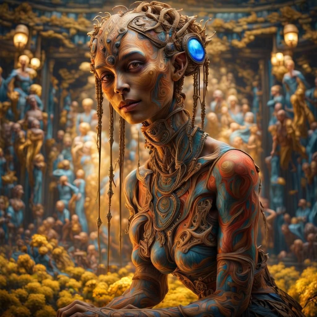 Beautiful and Strange Aliens in Subdued Lighting