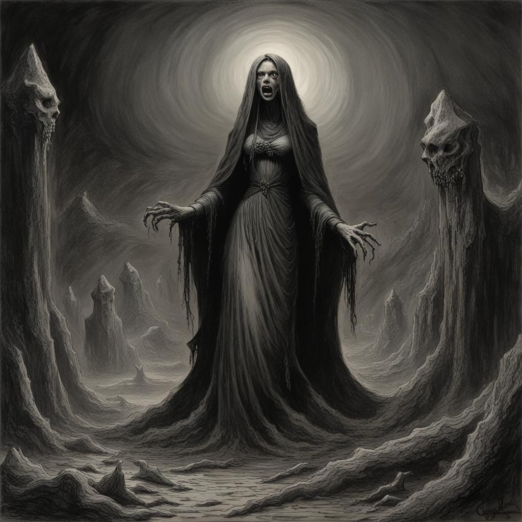 Eldritch Horror Goddess in Dark Mystical Realism