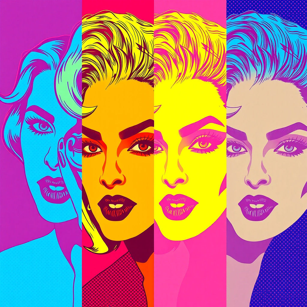 Lady Gaga in Vibrant Pop Art Portrait