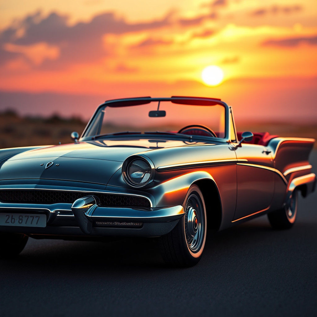 Sleek 1959 Studebaker Skyhawk Convertible in Hyperrealistic...
