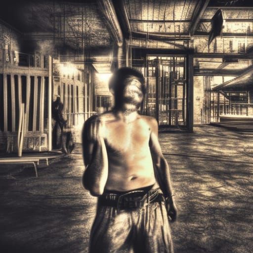 Uplifting Scene of People Building and Fighting in Harmony