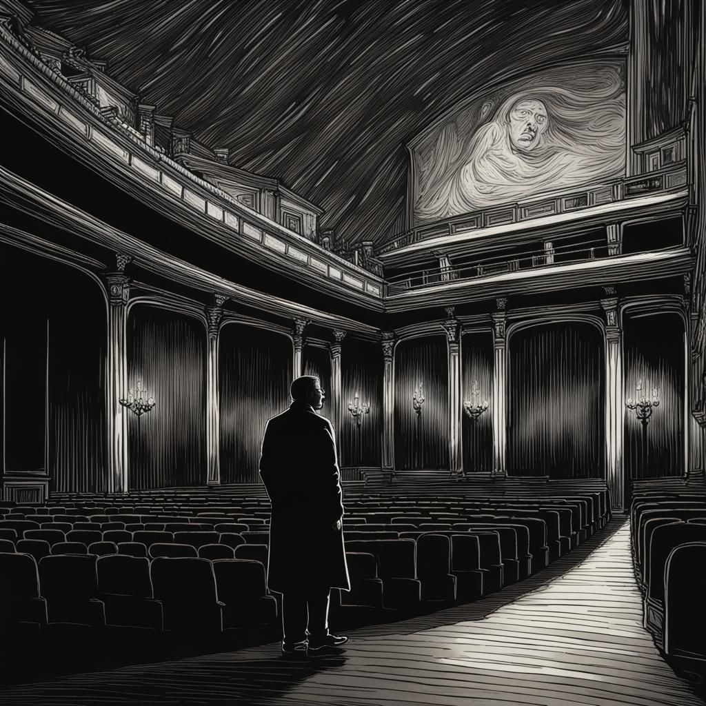 Elegant Opera Patron in Midnight Splendor