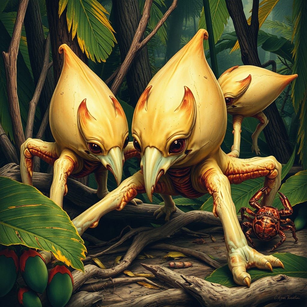 Alien Coconut Creatures on Lush Exoplanet: Mead, Stalenhag S...