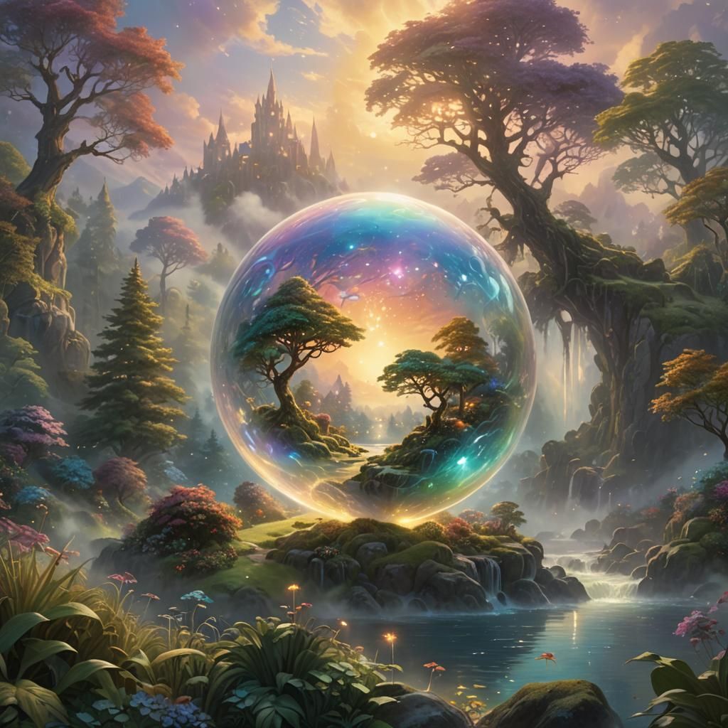 Enchanted Fantasy Isle at Dusk