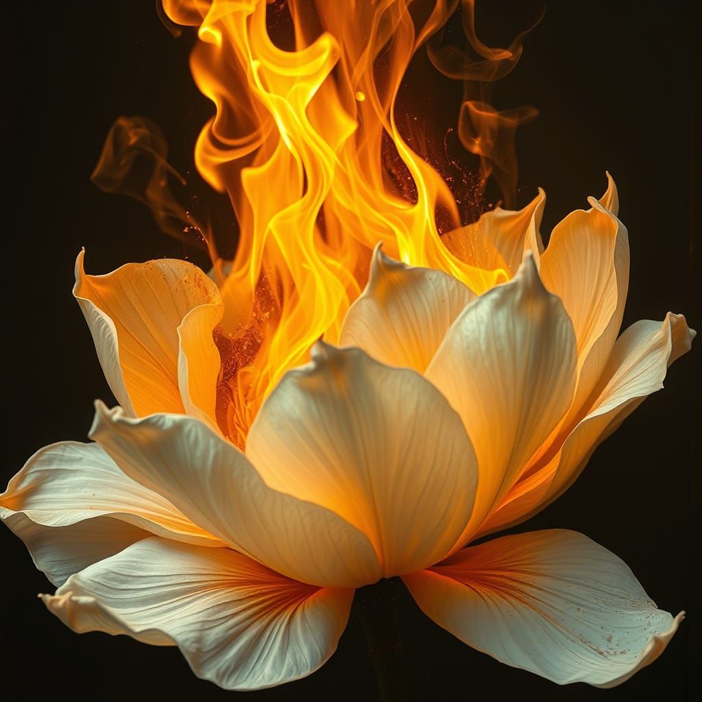 Ethereal Ember Bloom in Dramatic Lighting