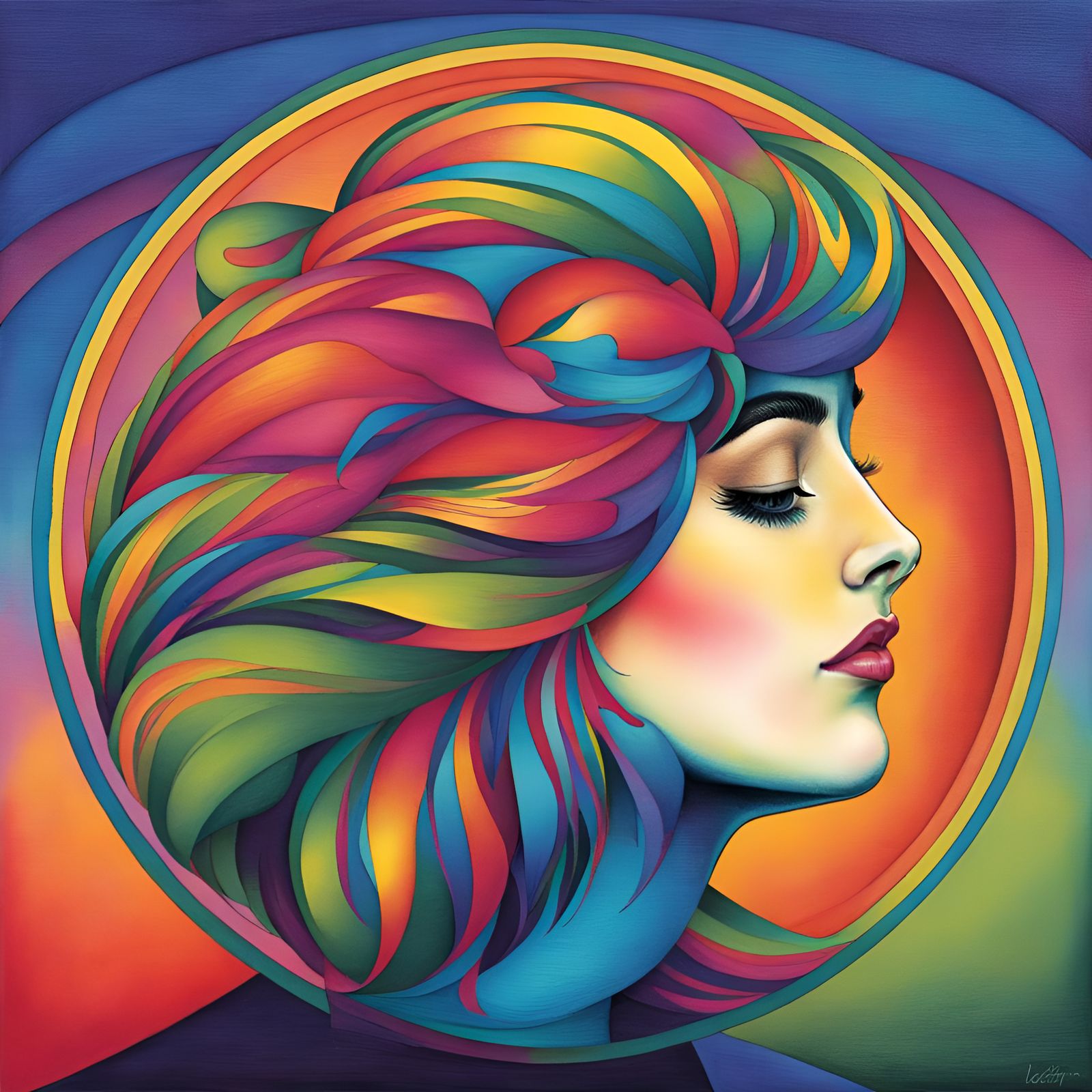 Vintage Inspired Woman's Portrait in Full Color