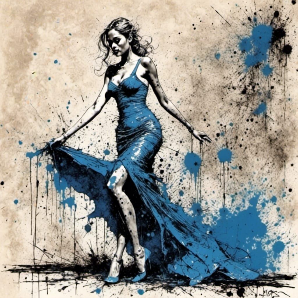 Caped Figure in High Hell Shoes, Inspired by Beksiński and S...