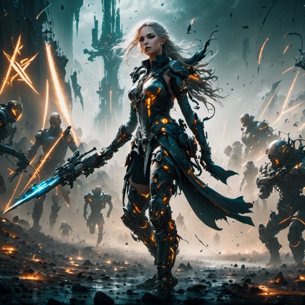 EVE Online Battle Scene Under Glowing Runes at Night