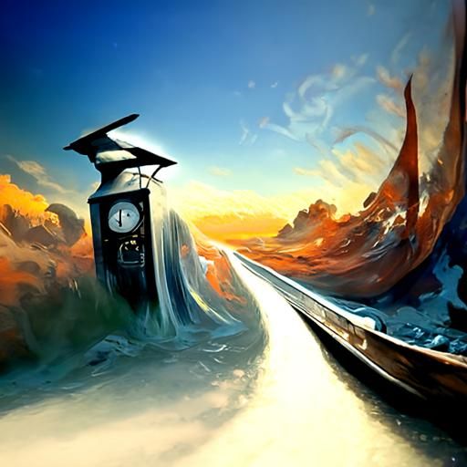 A Dreamy Oil Painting of Futuristic Landscapes