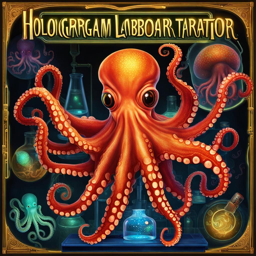 Cyberpunk Holographic Laboratory Scene