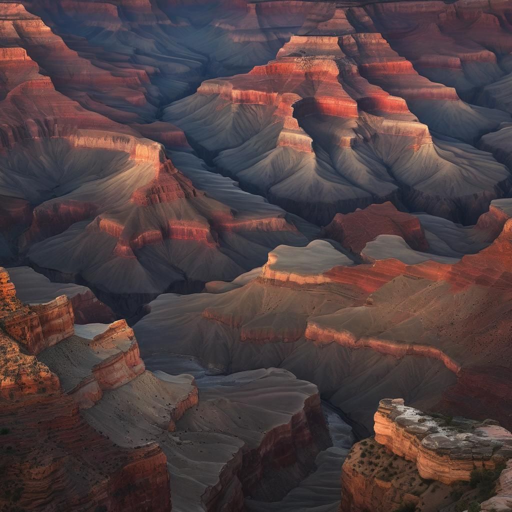 Grand Canyon Dawn Landscape in Triadic Colors