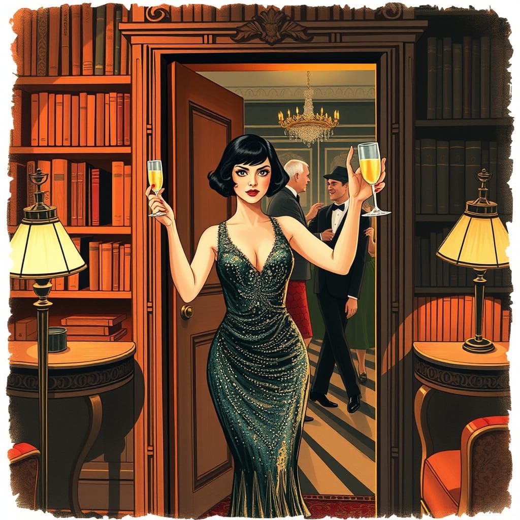 Flapper Reveals Secret Speakeasy: An Art Deco Scene