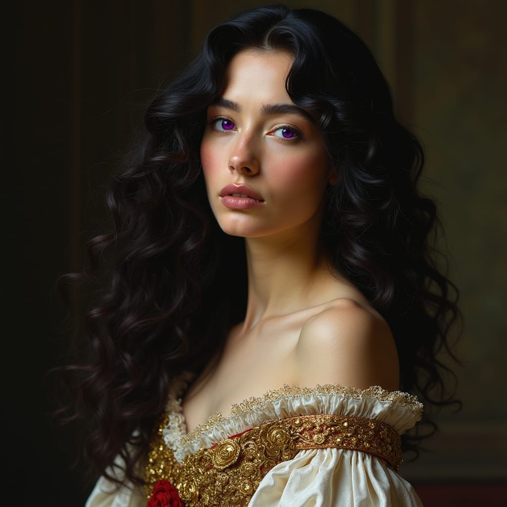 Elegant Renaissance Woman in Chiaroscuro