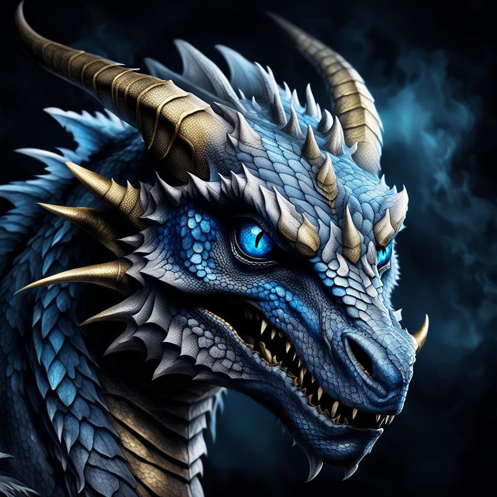 Mysterious Night Stalker Dragon Amid Dark Misty Landscape