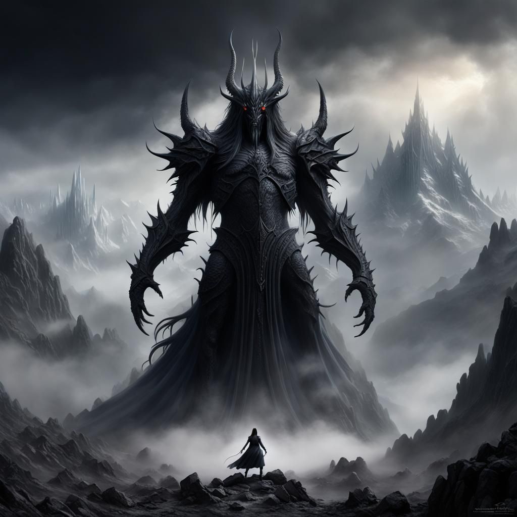 Morgoth Dominates Fingolfin Amidst Epic Fog
