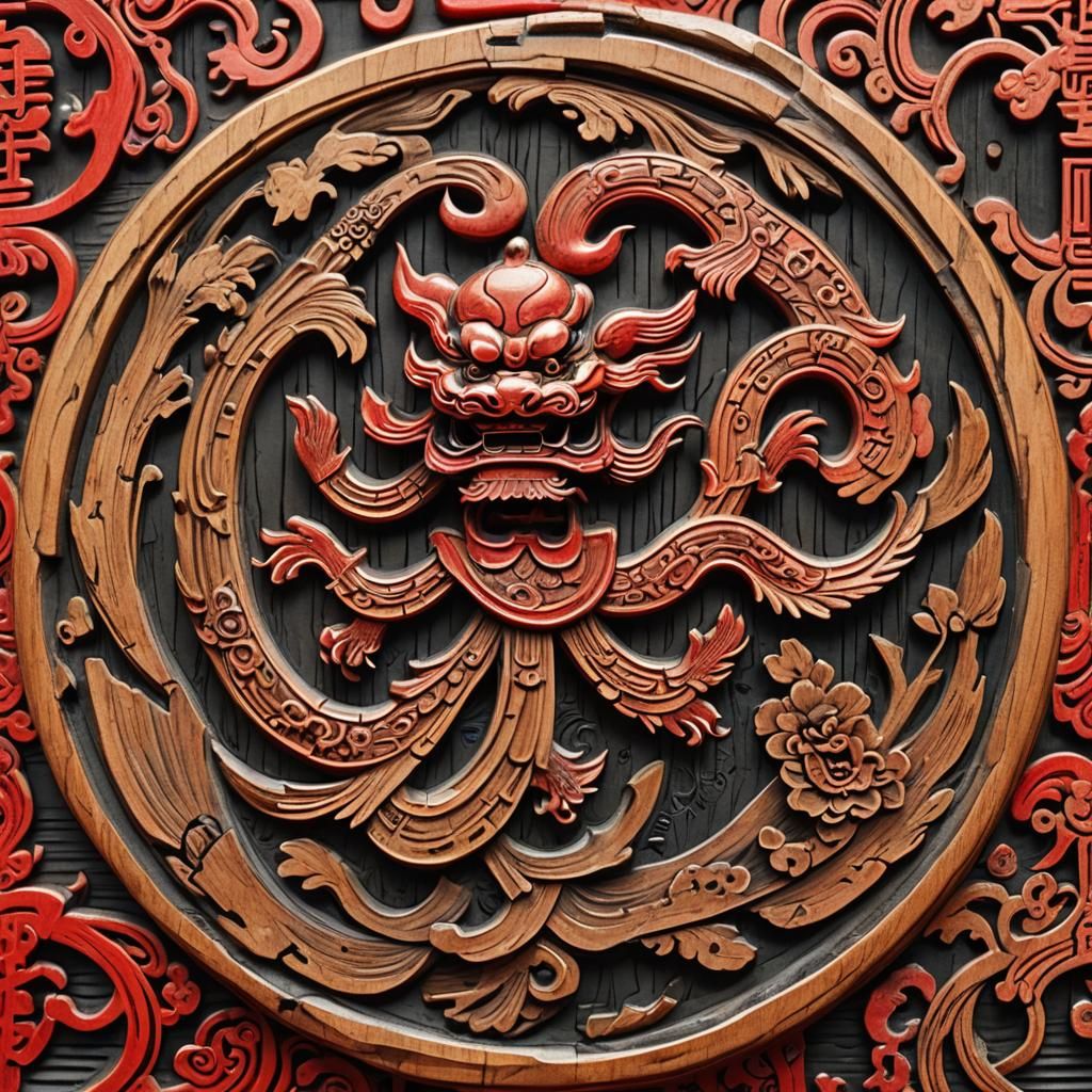 Traditional Chinese Woodblock Art: Fu Character Seal