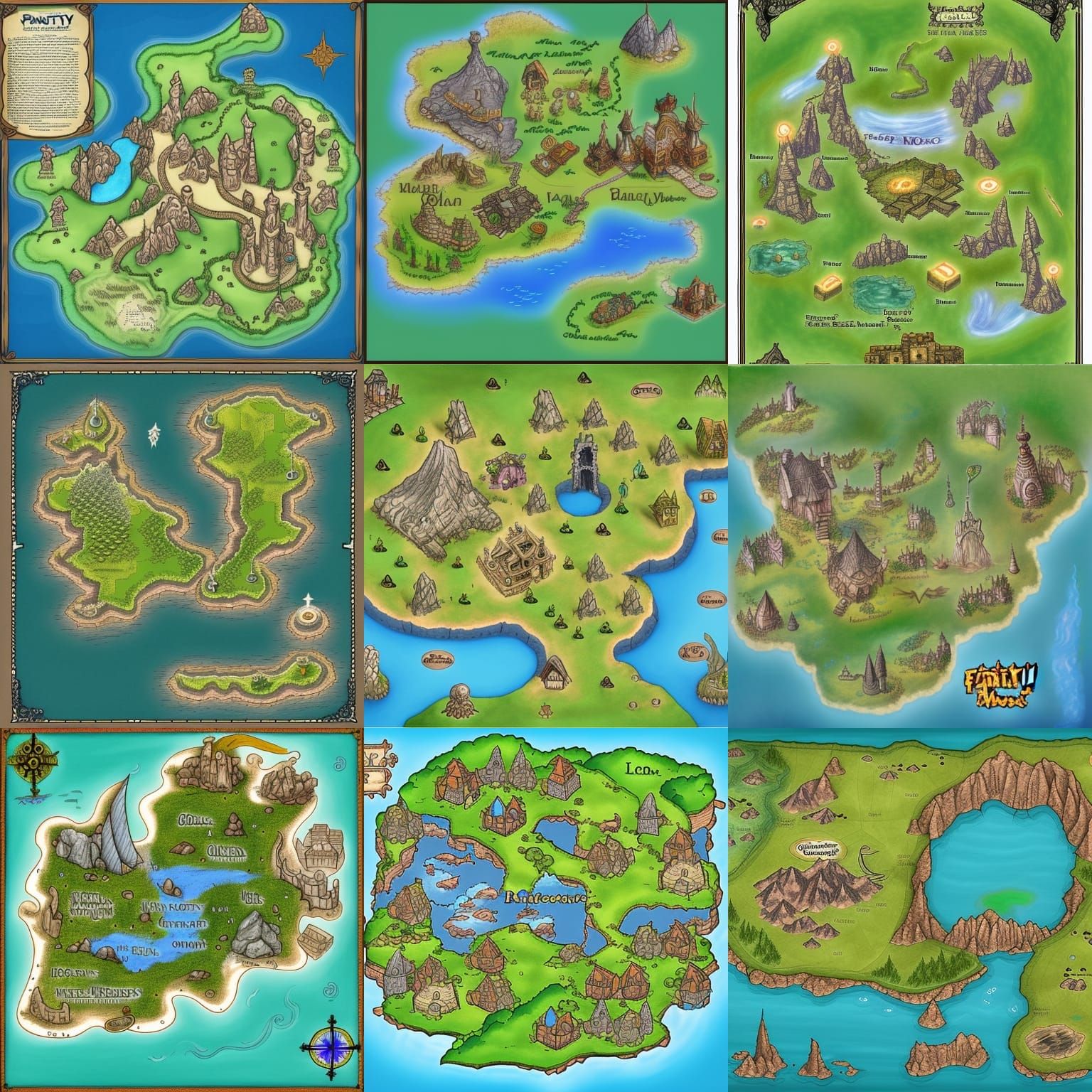 Fantasy World Map in Vibrant Colors