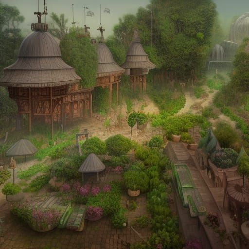 Ethereal Hanging Gardens Bloom in Vibrant Fantasy World