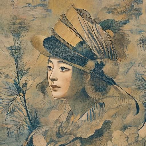 Sixteenth Century Young Noblewoman in Feathery Headgear