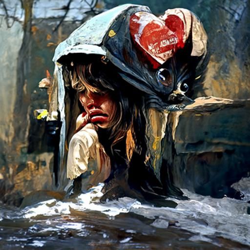 Emotional Alienation in Watercolor Style