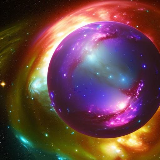 Galaxy in Crystal Sphere: Holographic Cosmic Art