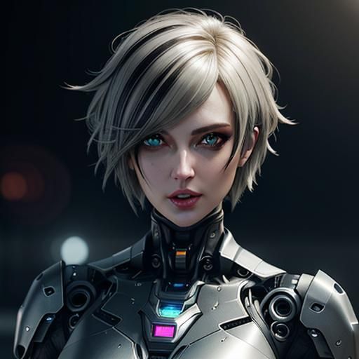Adorable Mech Pilot Girl with Smirk and Perfect Hair