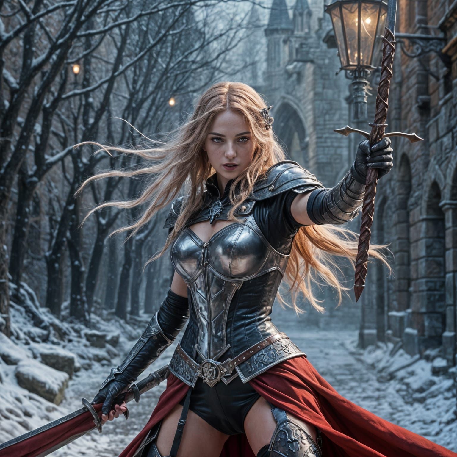 Medieval Castle Night, Enchanted Battlemage