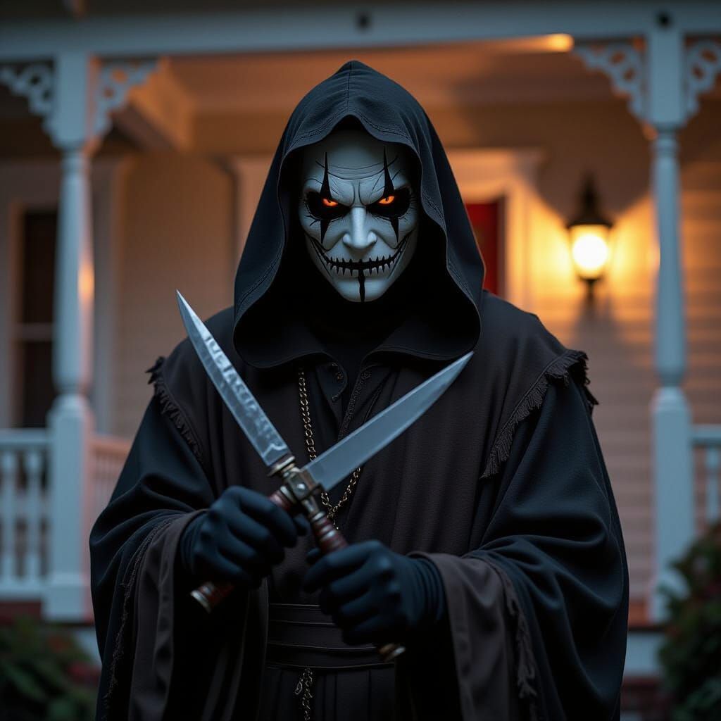 Terrifying Ghostface in Tattered Robes