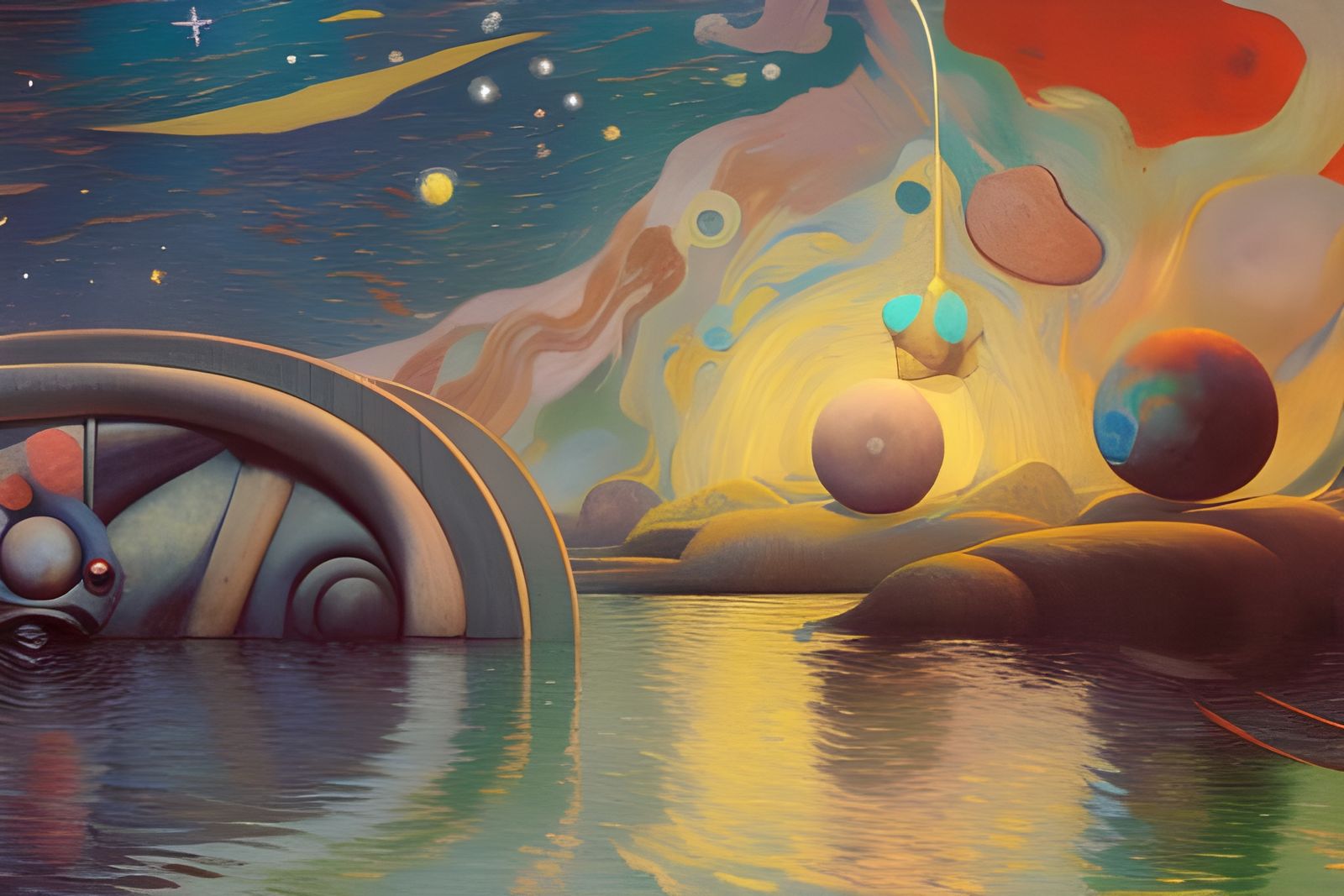 Surreal Cosmic Chaos Waves in Vibrant Colors