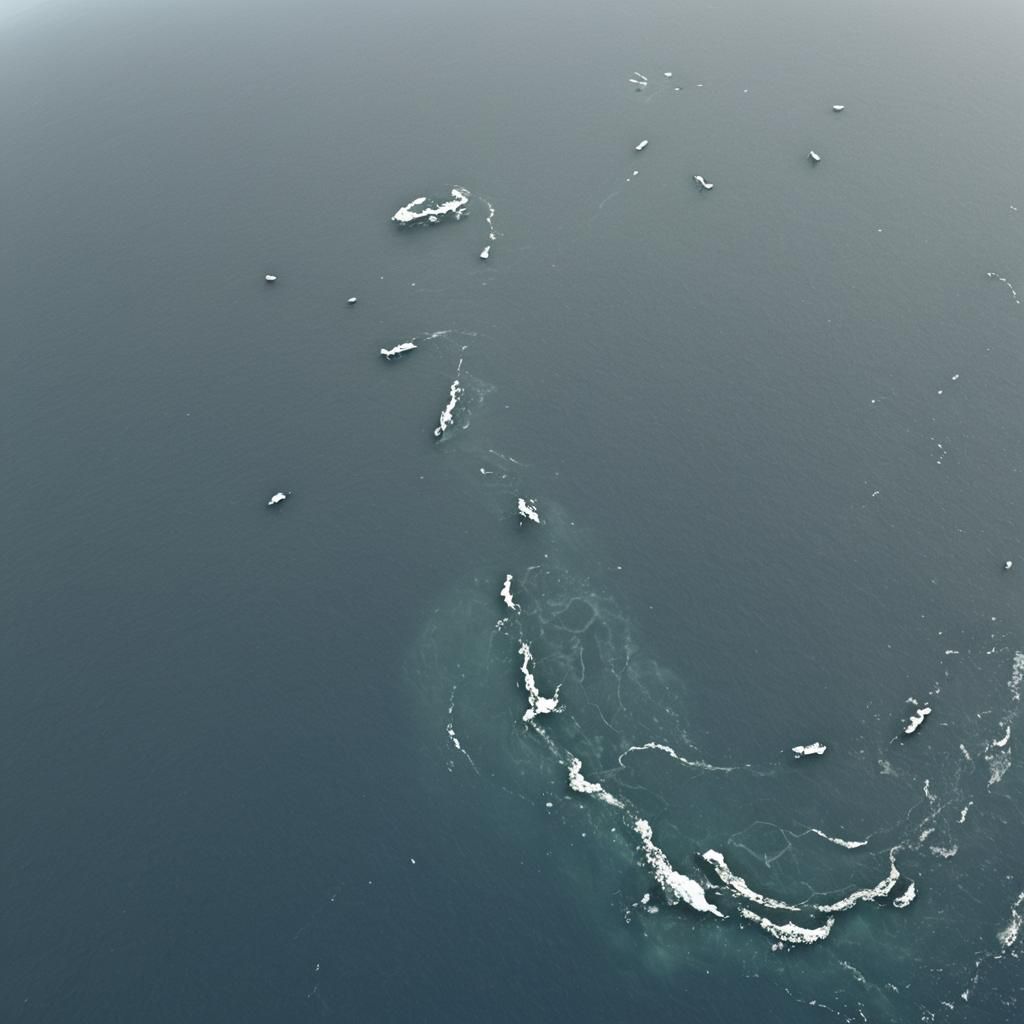 Endless Infinite Ocean in a Darkened, Futuristic Subterranea...