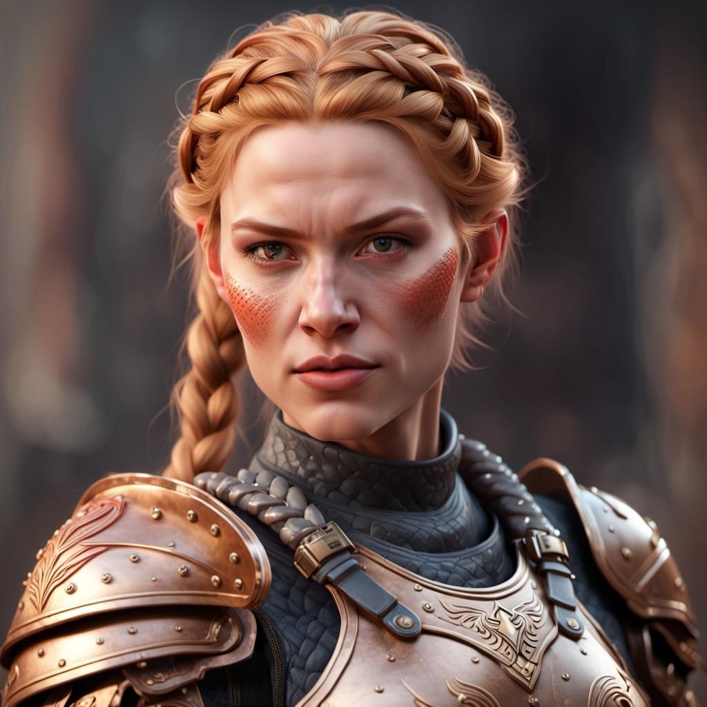 Tone Heroine in Vibrant Plate Armor