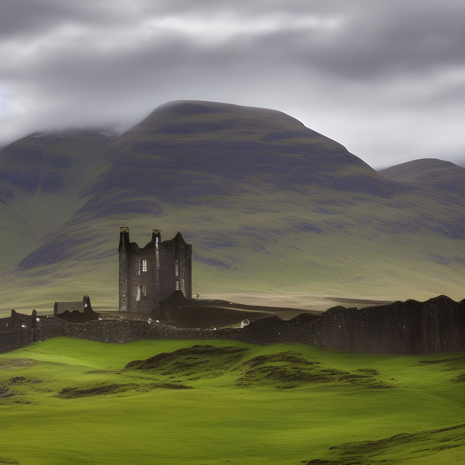 Scotland Landscape in Vibrant Color Palette