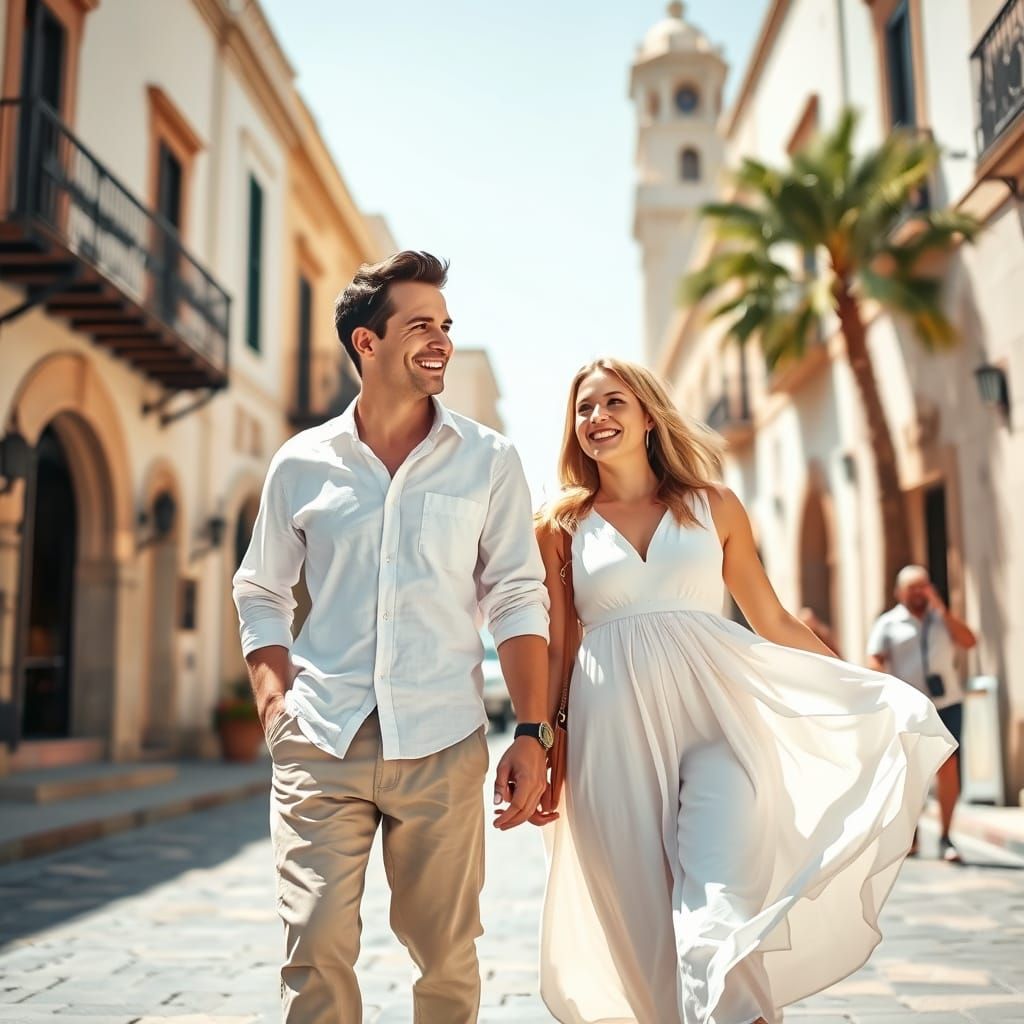 Couple Exploring Dubai's Historic Old Town