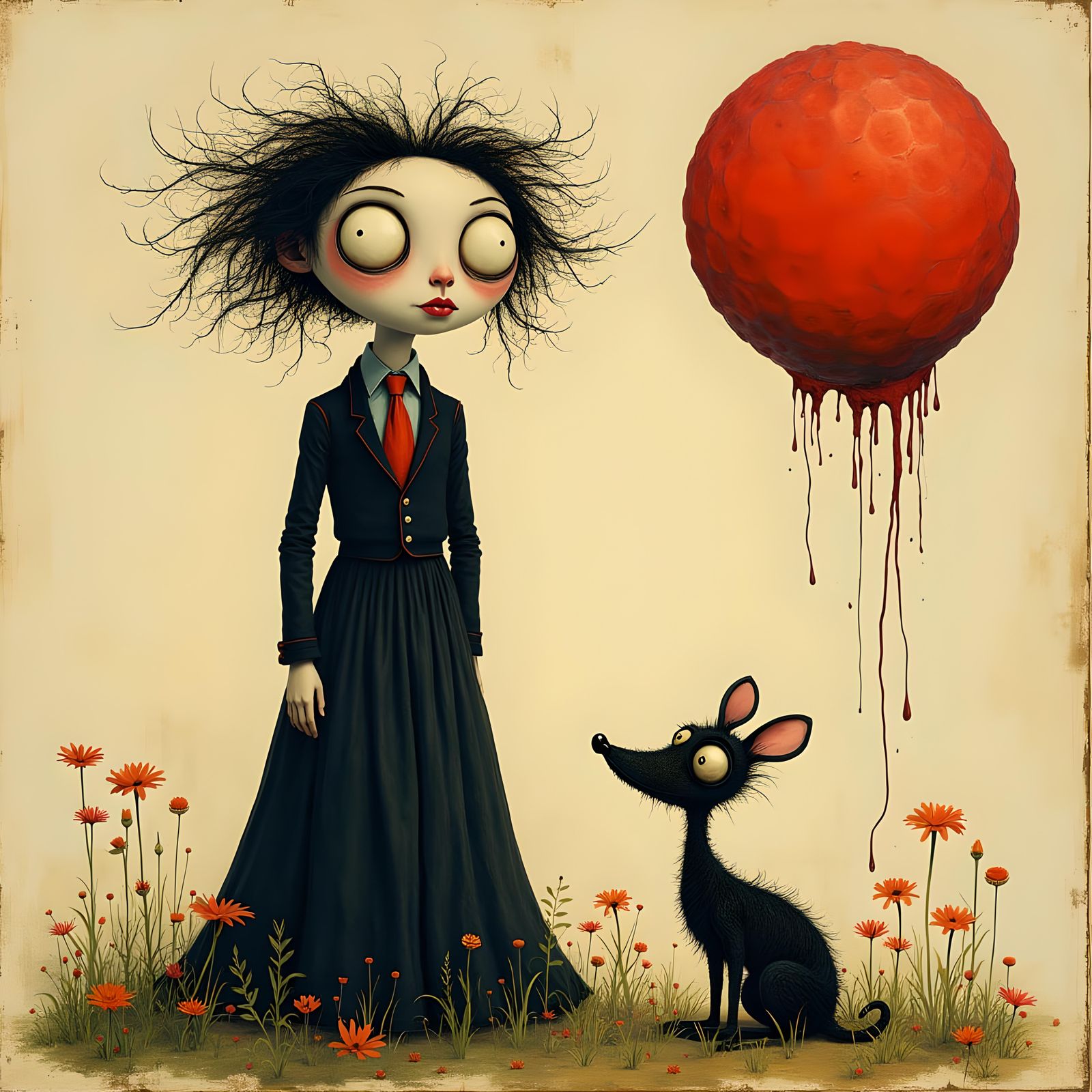 Dark Fantasy World in Tim Burton's Style