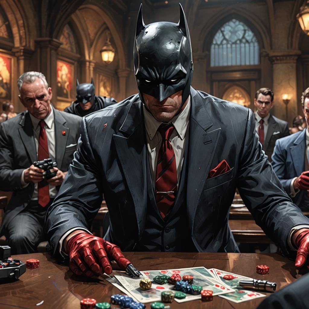 Digital Portrait of a Suited Figure with Guns, Inspired by B...