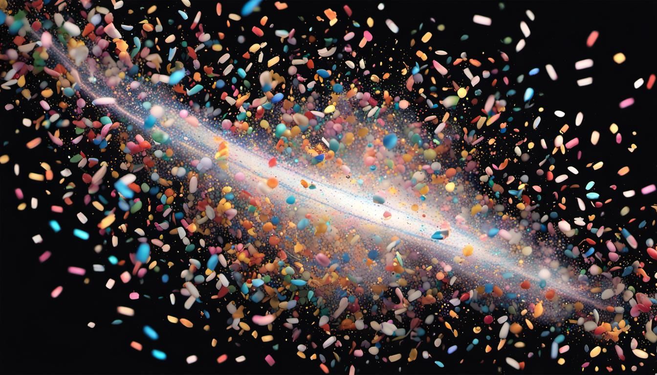 Cosmic Confetti Galaxy in 3D Transparency