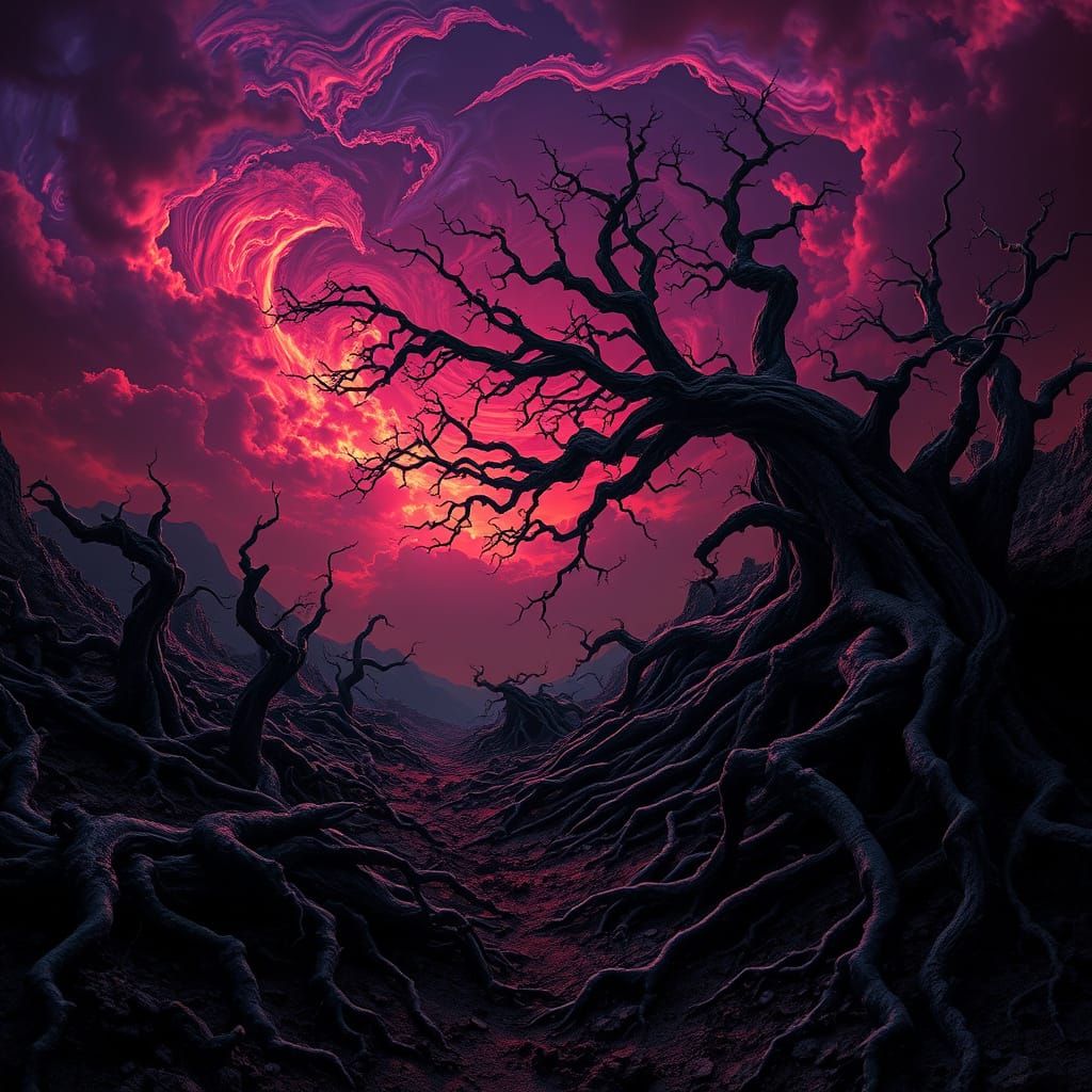 Dark, Eerie Landscape in Unreal Engine 5 Style