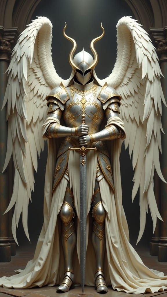 a powerful angel knight
