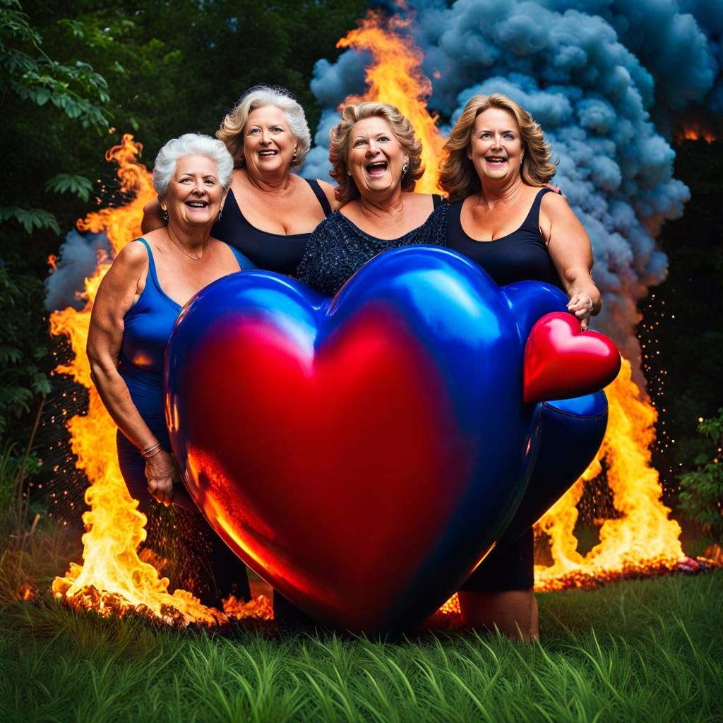 Hyperrealistic Chalk Art of Beautiful Women in a Wild Fire S...