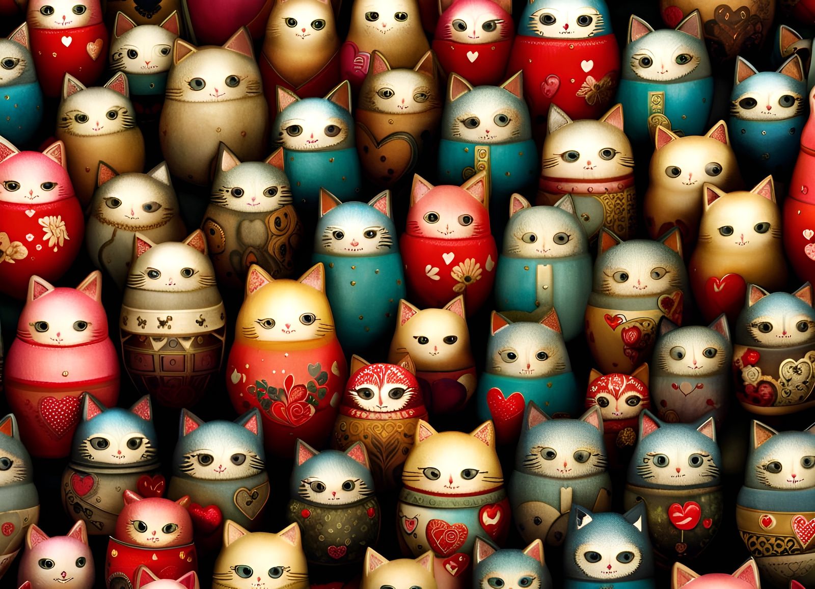 Largest collection of Matryoshka Cats