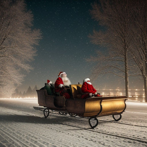 Santa's Magical Sleigh Ride at Night
