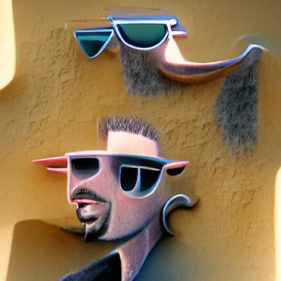 A Chic Man with Goatee and Sunglasses in Tropical Paradise