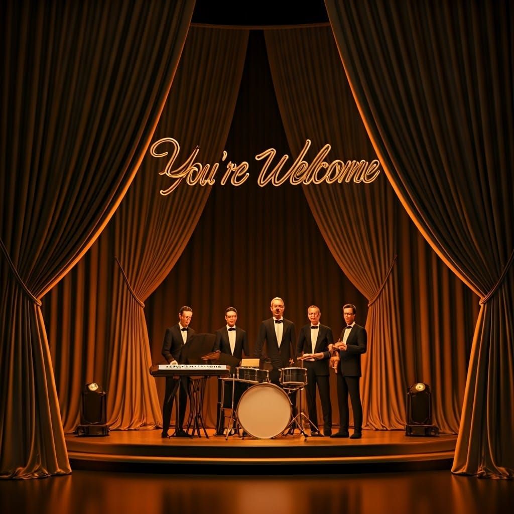 Elegant Futuristic Band Performs Under Luxurious Drapes, Sur...