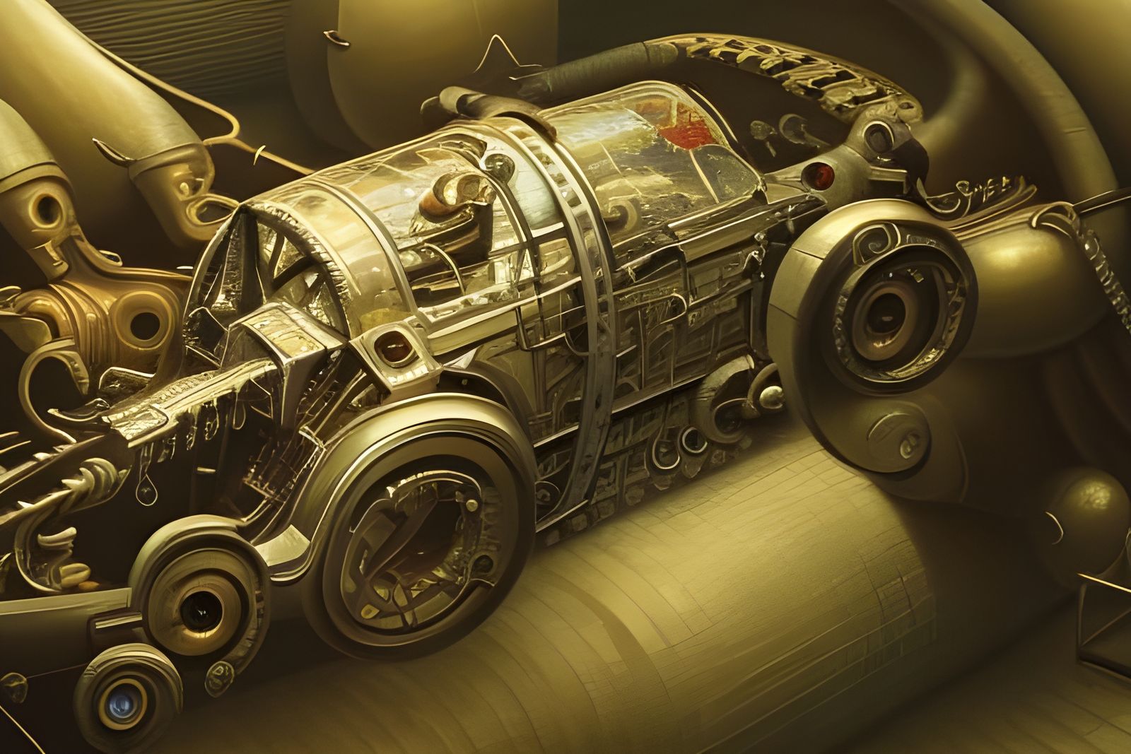 Intricate Eternal Mechanics in Neo-Surreal Style