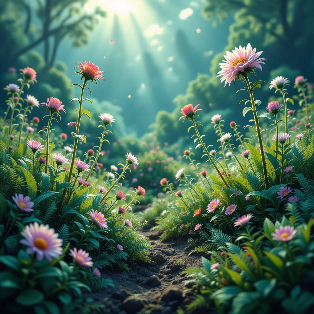 Hyperrealistic Alien Plants in Otherworldly Glow