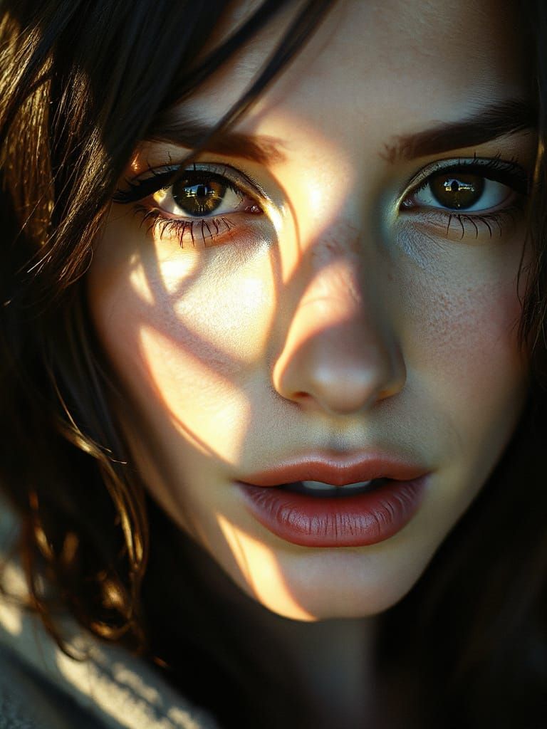 Woman's Portrait in Pastel Hues with Alcohol Ink Textures