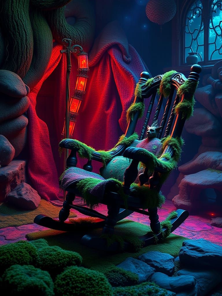 Moss Mage Rocking Chair in Cottagecore Style